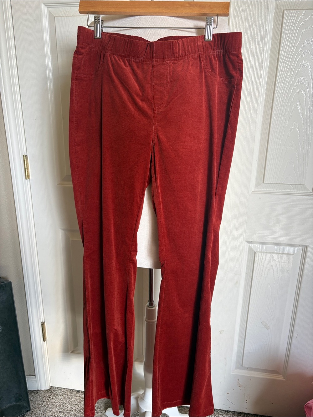 Rust Corduroy Flare Pants